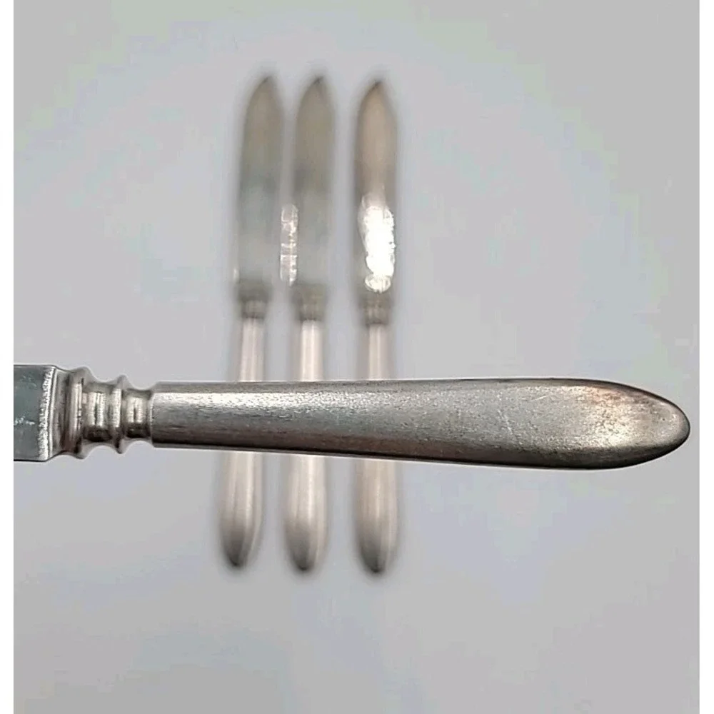 VTG 4pc 1847 Rogers Brothers Warranted Silverplate Pointed Knives Plain
